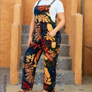 Tropical shein overalls